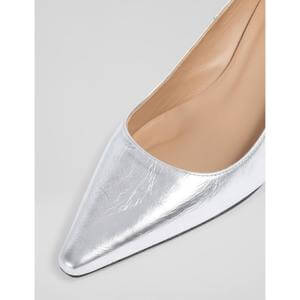 L.K. Bennett Ava Metallic Leather Low Heel Courts